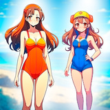 Anime girls on the beach — play online for free on Yandex Games