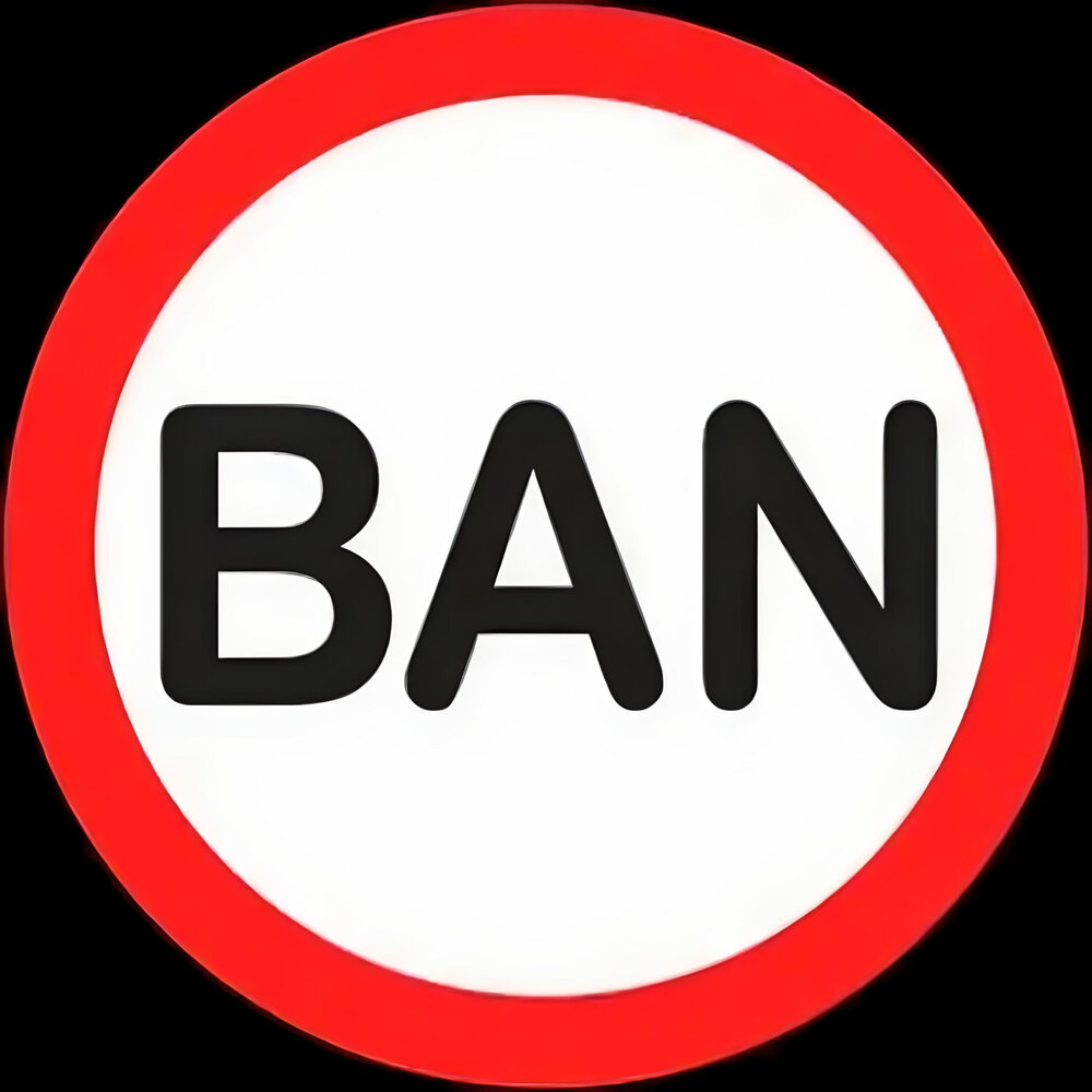 Ban system. Бан. Надпись бан. Бан иконка. Значок banned.
