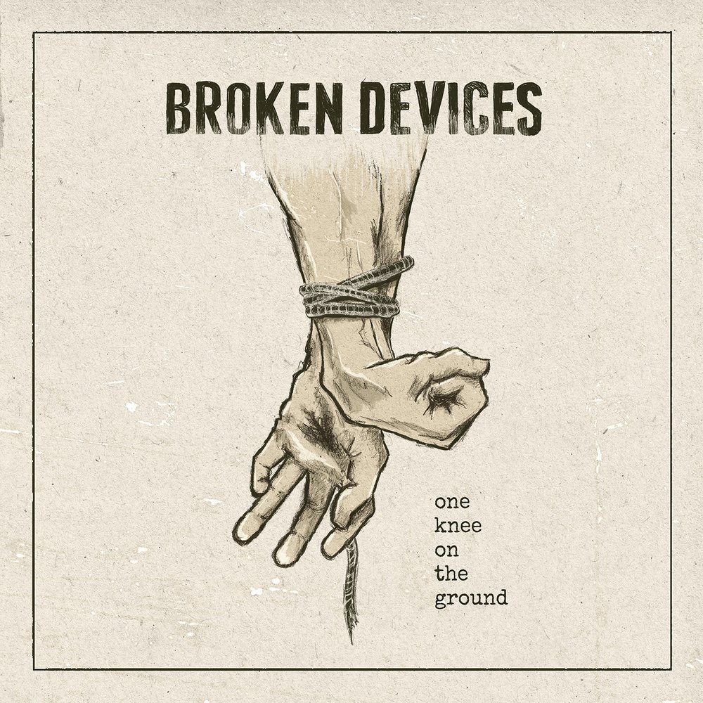 On the ground. Broken device. On one Knee. Deviant Behavior illustration. Broke device.