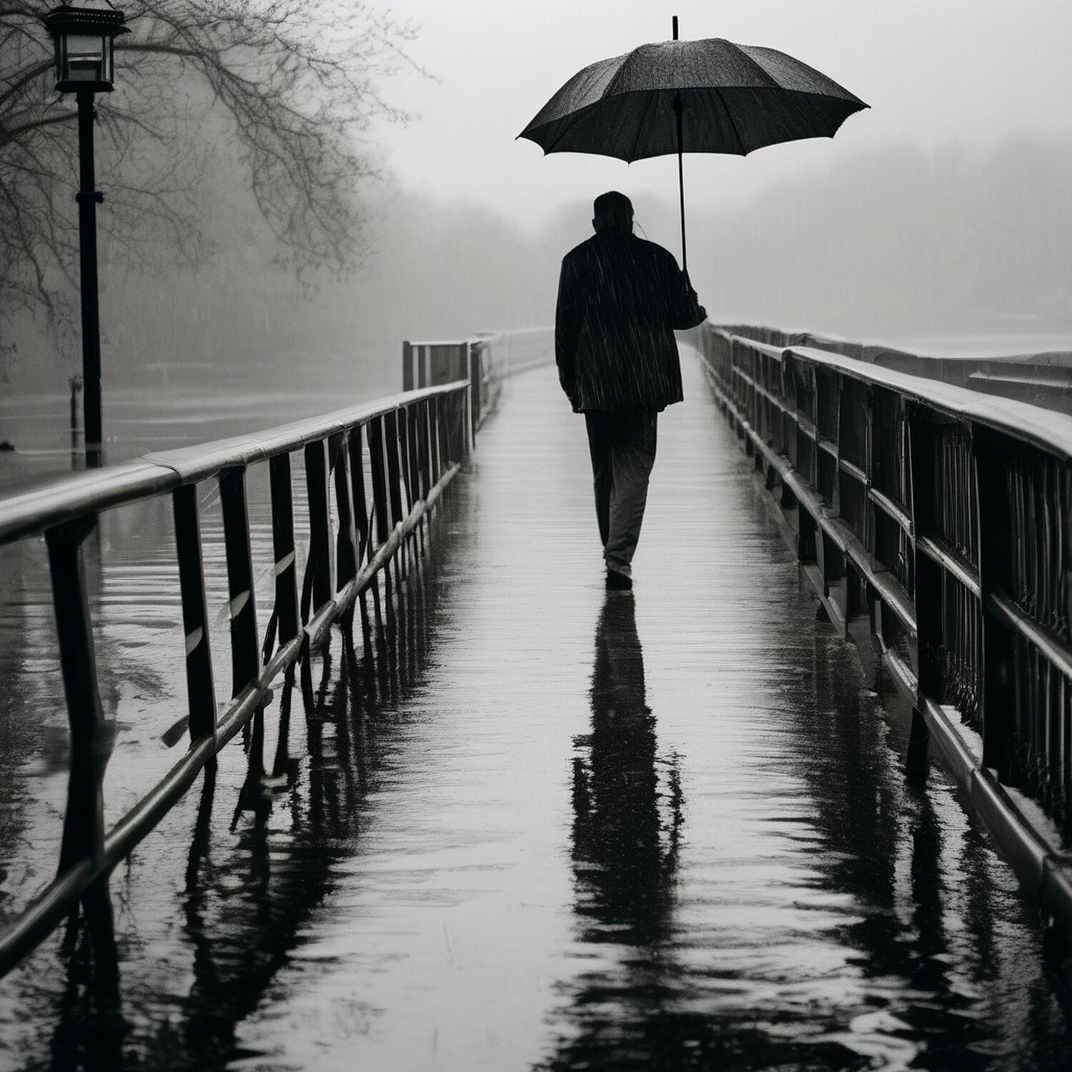 Minimalist Piano with Wind and Drizzle