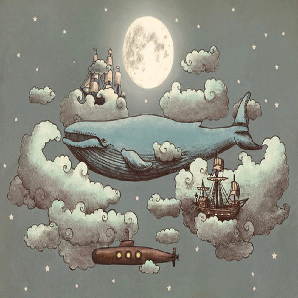 Рисунки китов в небе