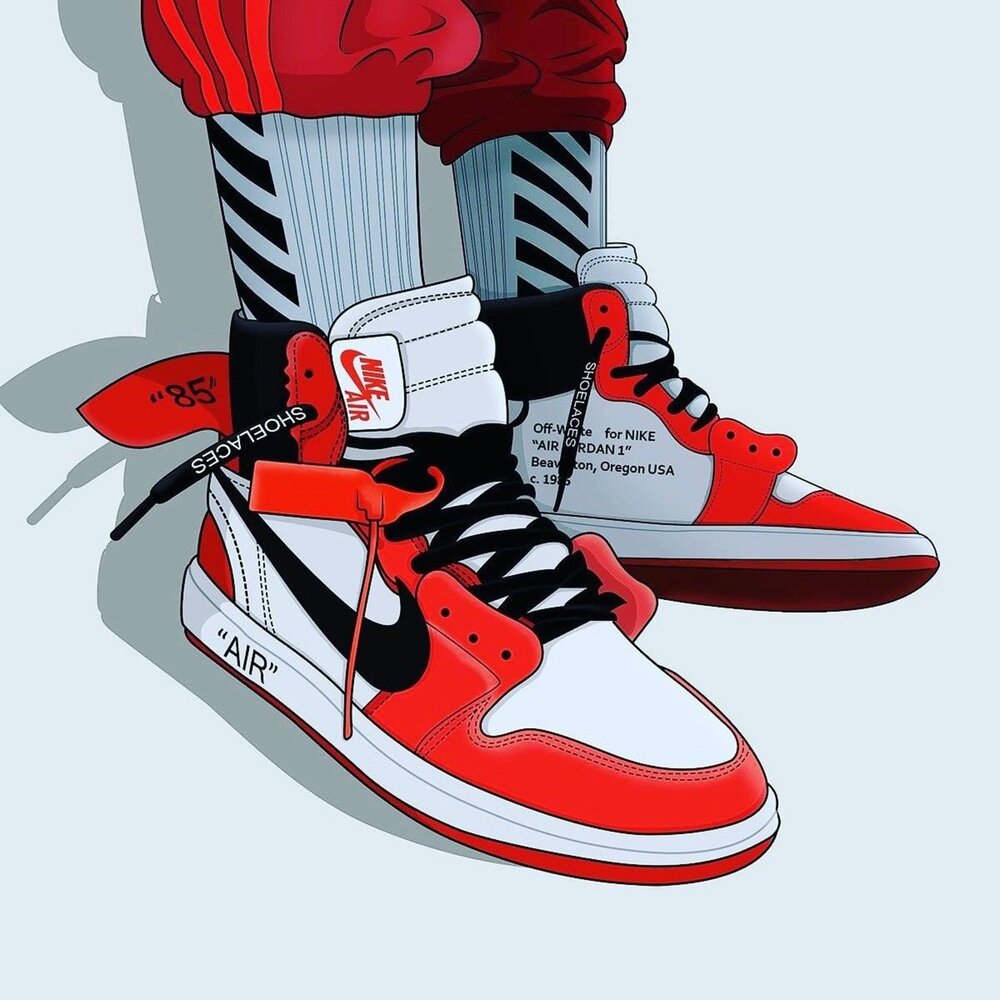 Нарисовать air jordan 1