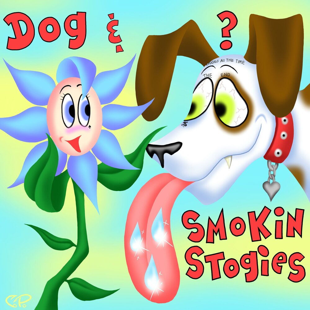 Single dog. Smoking Dog.