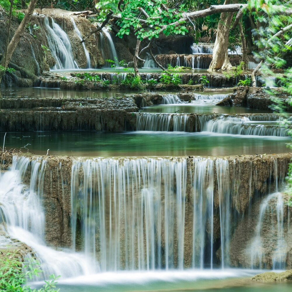 Beautiful flowing Waterfall Waterfall Sounds. Nature Zones. Natural zones