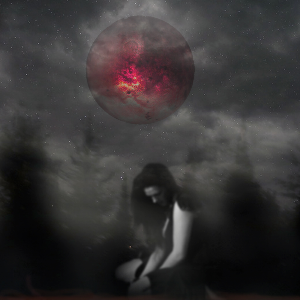 Кровавая Луна. Кровавая Луна и ведьма. Призрак кровавой Луны. Страшная Кровавая Луна.
