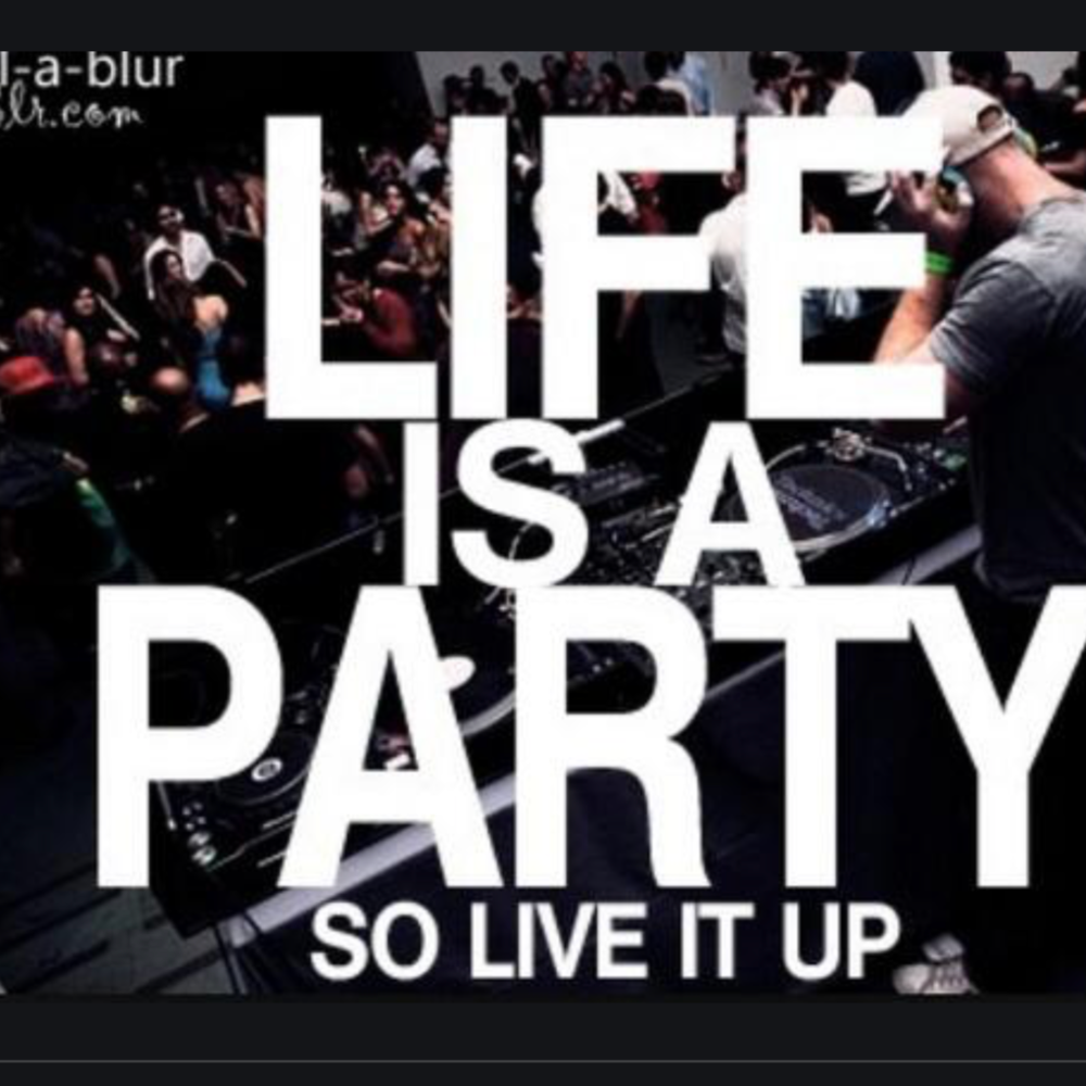 End ones life. Life of the Party. One Life Live it. My Life is a Party. Its Lit.
