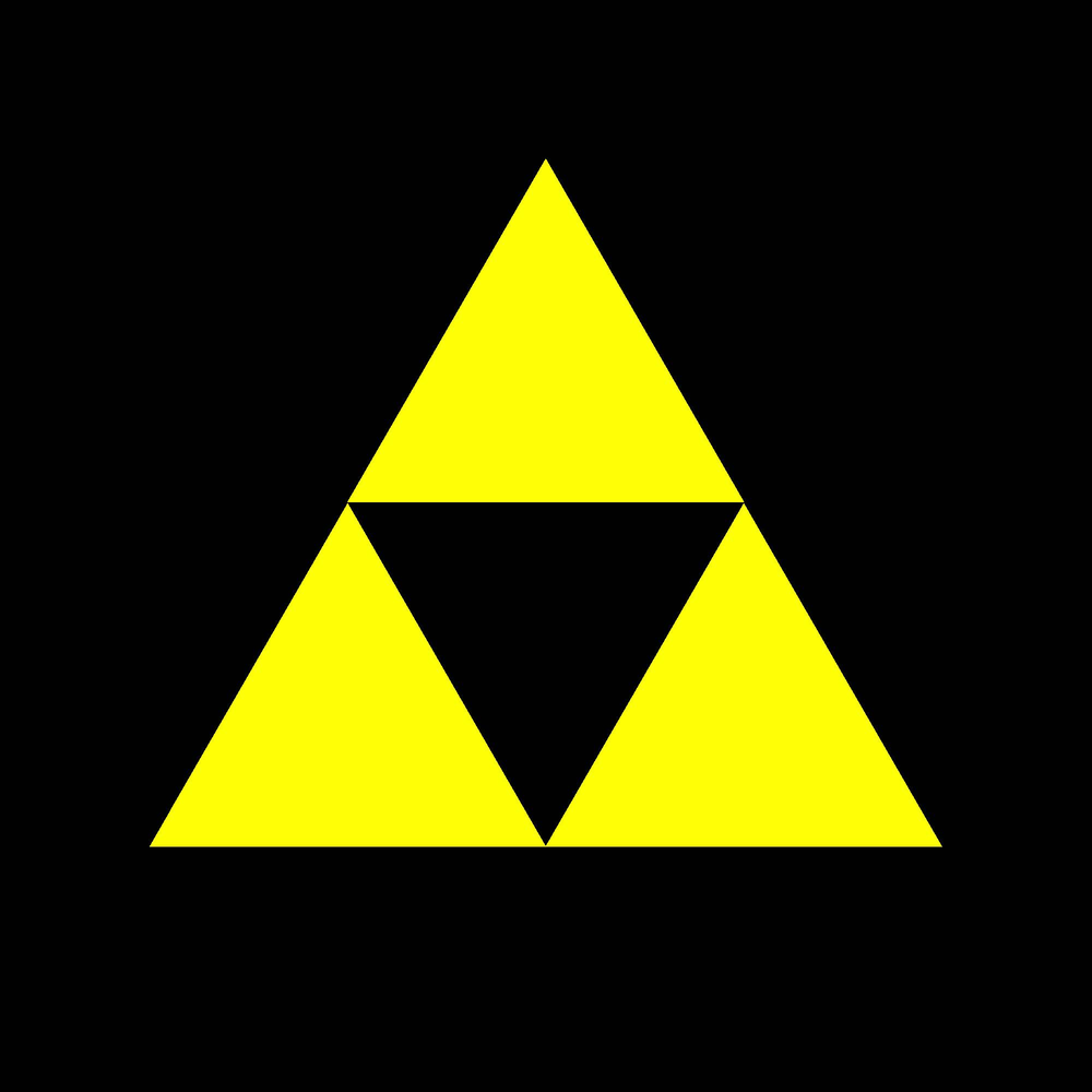 Треугольник в желтом круге. Трифорс Зельда. Треугольник на черном фоне. Логотип треугольник. Три треугольника на черном фоне.