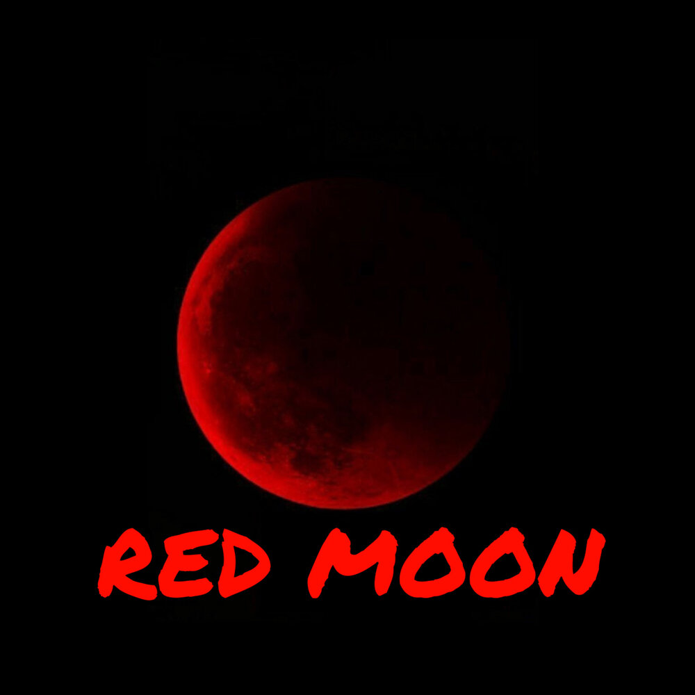 Card red moon