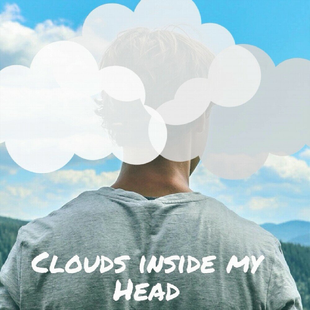 Обложка альбома с облаками. Clouds inside. Men with clouds inside his head. Save the World cloud album.
