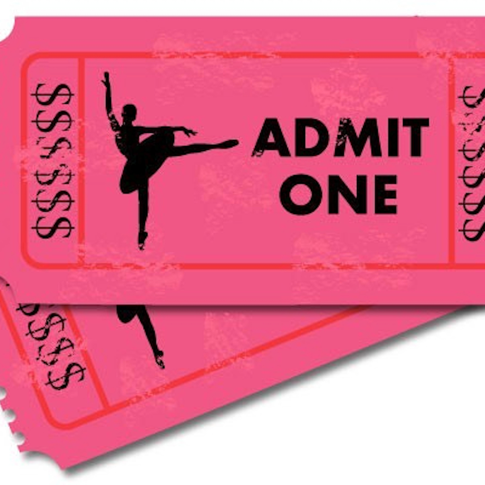 Конверт танцевальной студии. Ticket Ballet картинка. Ticket sale. Admit one.