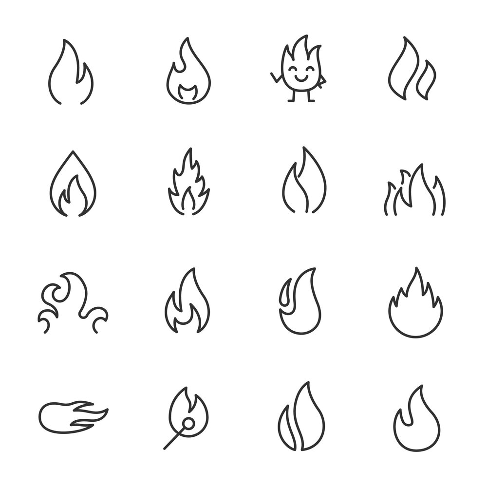 Fire icon line