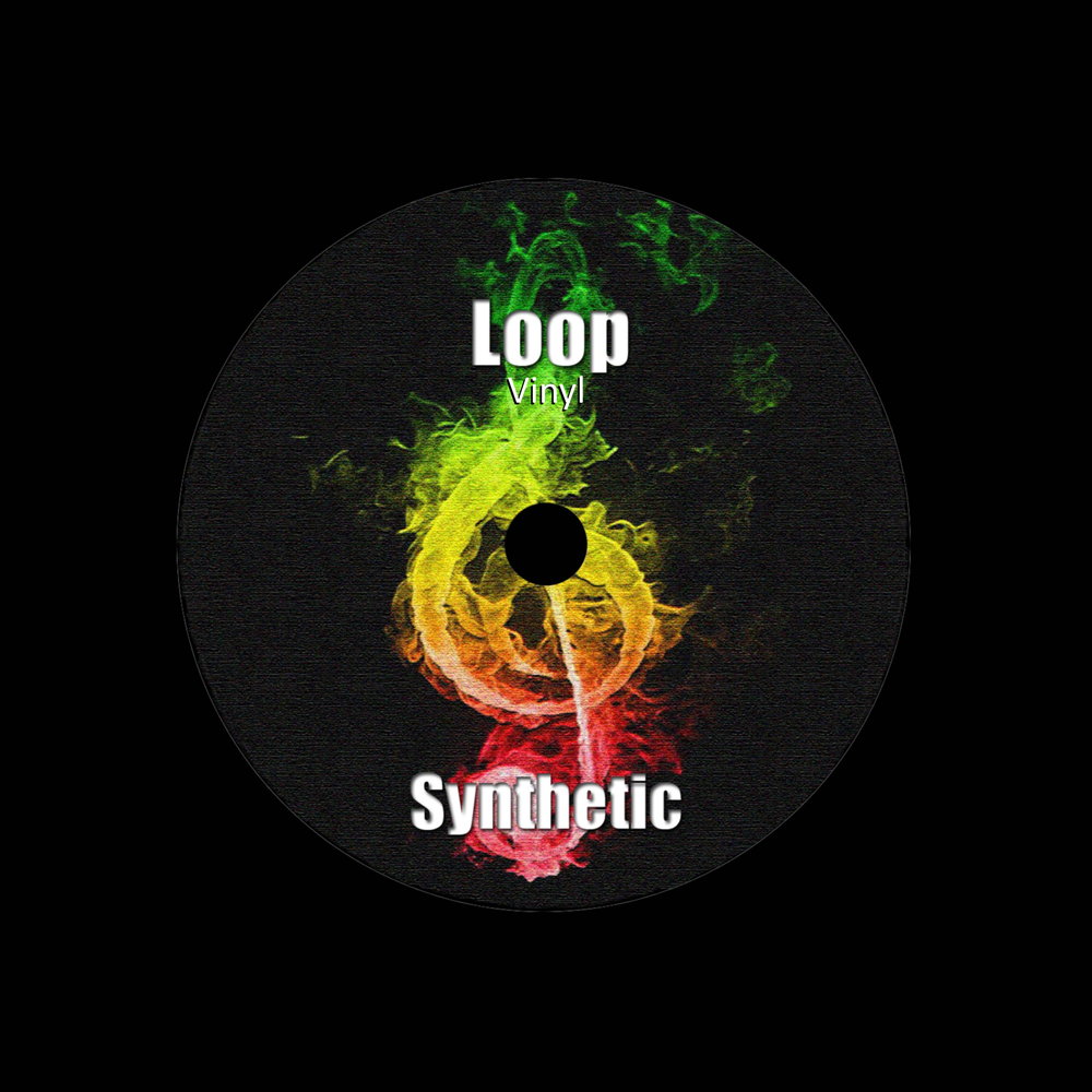 Vinyl loop. Synthetic Music. Loop Label.