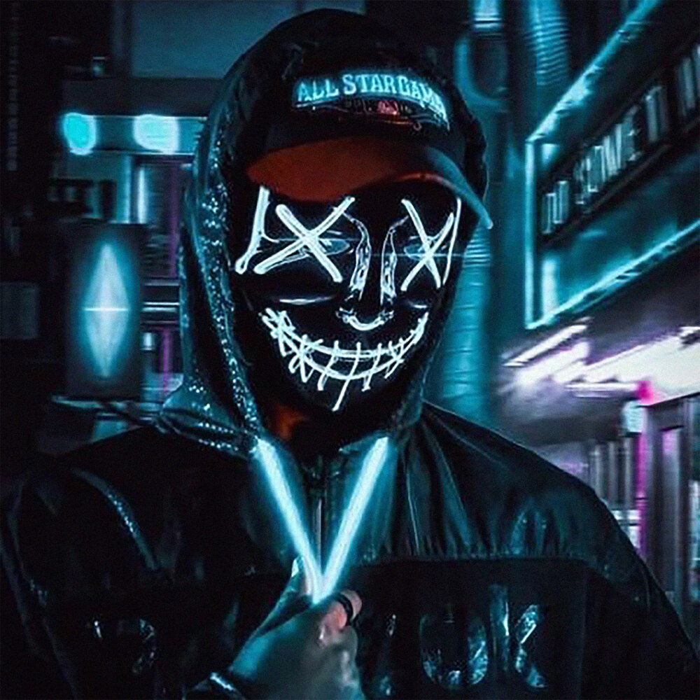 Хакер неоновая маска