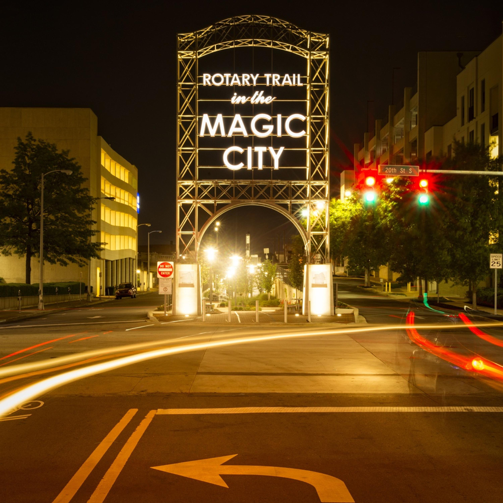 E ray. Entrance sign to the City. Magic City Tashkent.