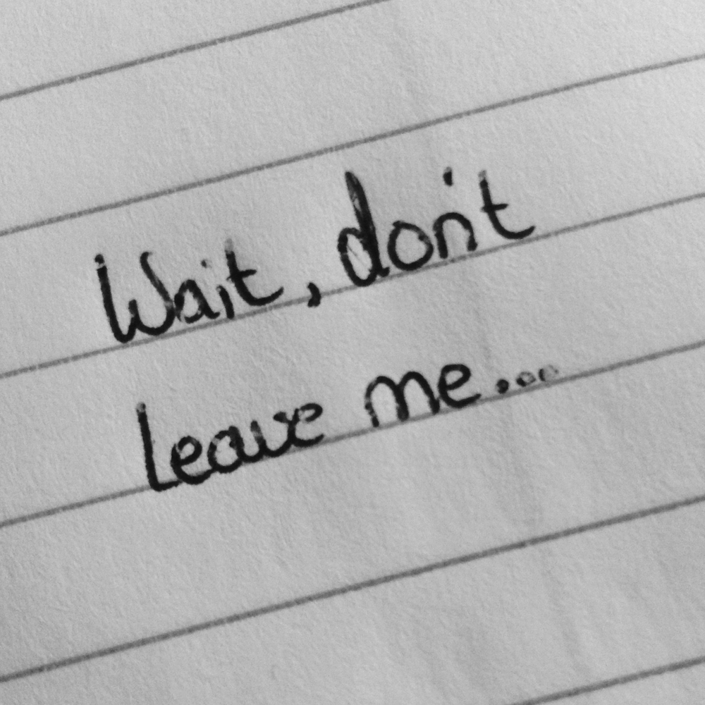 Don t do it alone. Leave me. Don't leave. Don't leave me. Please don't leave Alone.