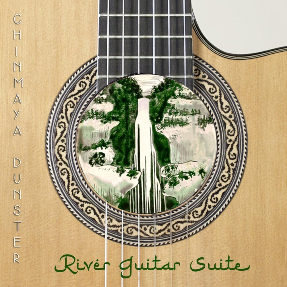 River guitar. Гитара река Постер.