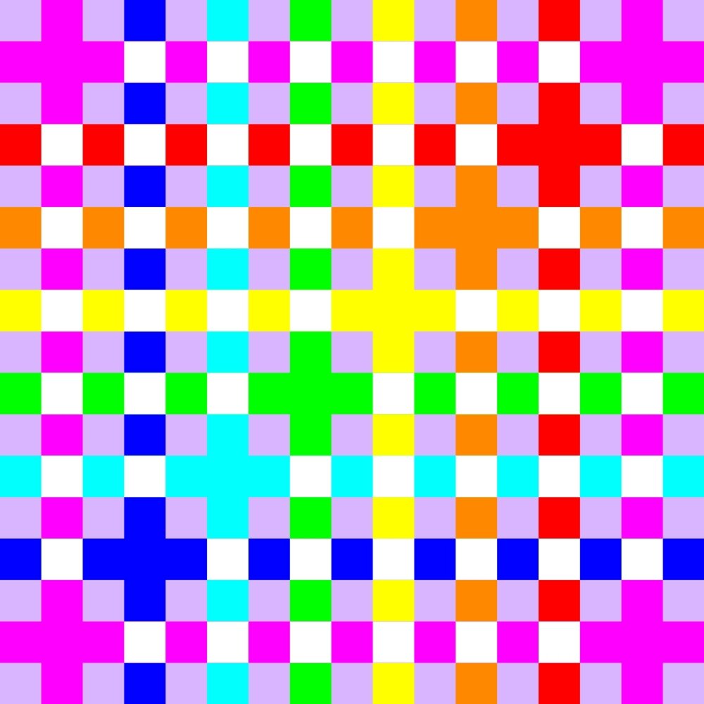 Разноцветные квадратики в ряд