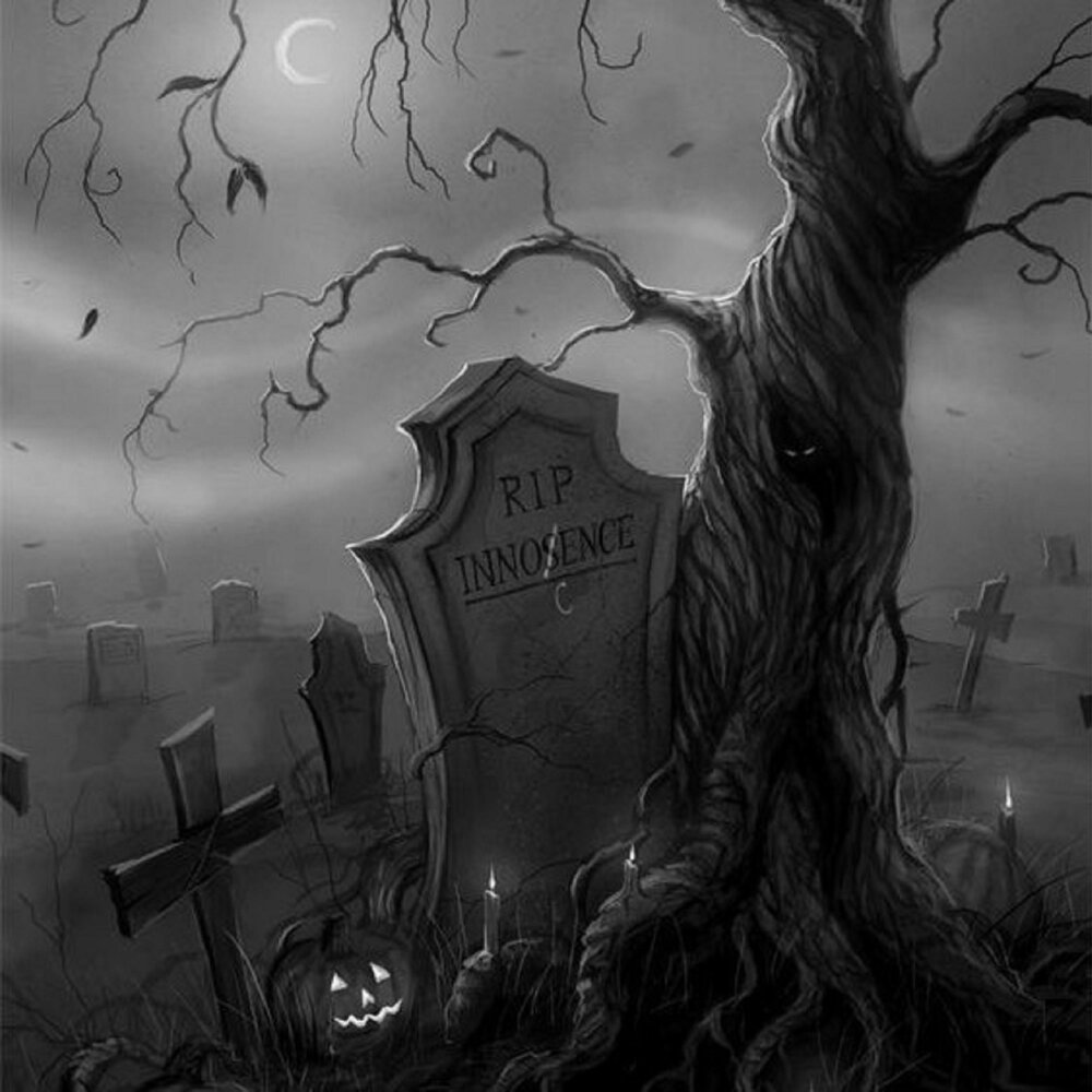 Мрачное кладбище арт