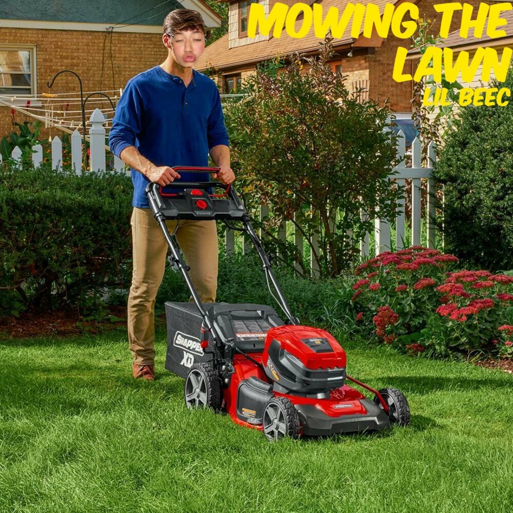 Mow the lawn. Прическа газонокосилкой. Мужик на газонокосилке. Парень с газонокосилкой. Макита mow the grass.