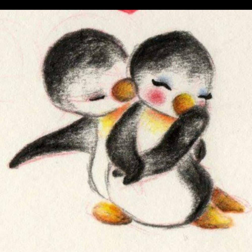 Два пингвина любовь арт
