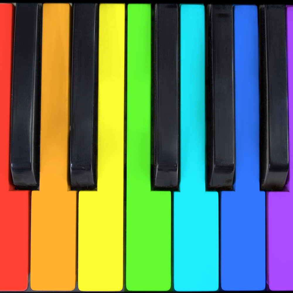 Цветные клавиши пианино