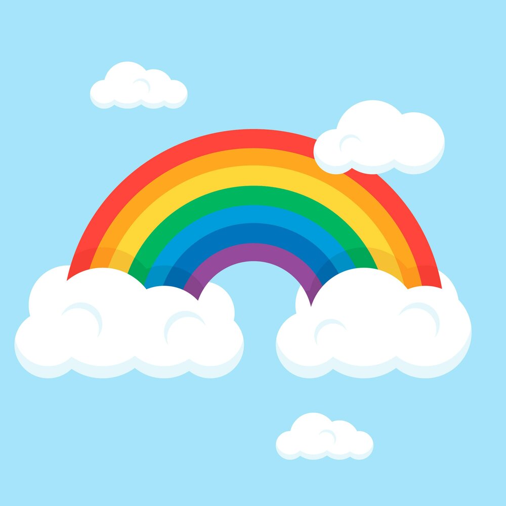 Картинка радуга с облаками