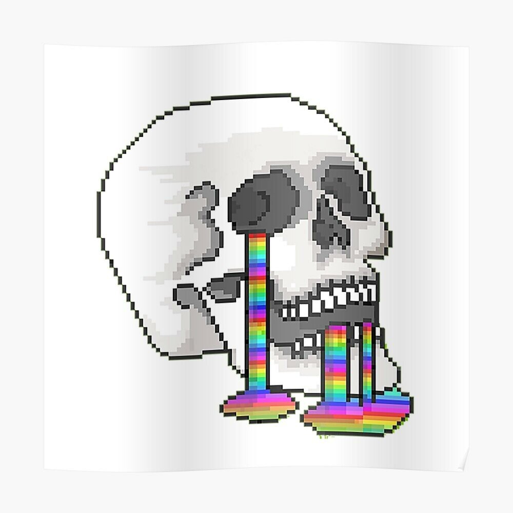 Пиксельный череп с боку