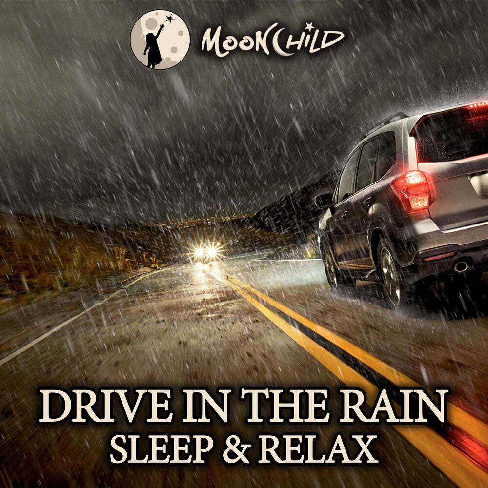 Rain Drive. Car nature. Driver rain