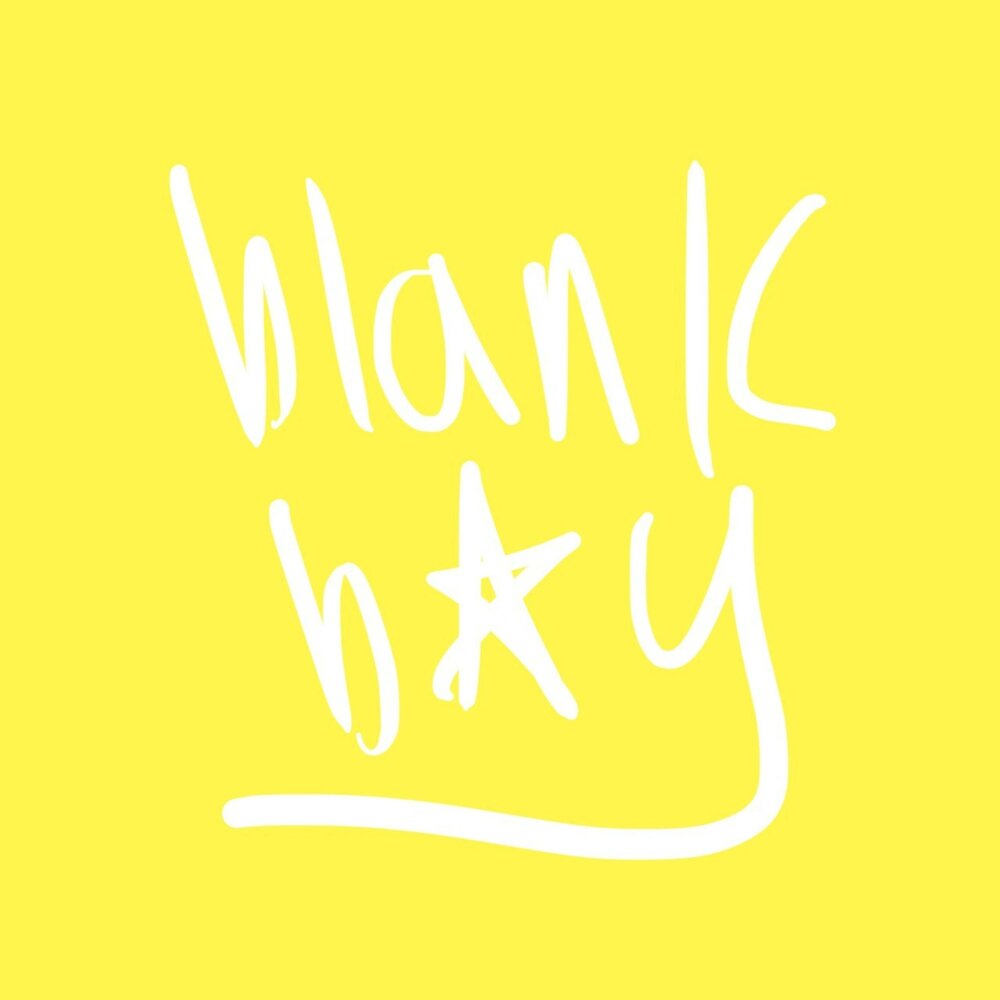 Blank boy. Yellow Word.