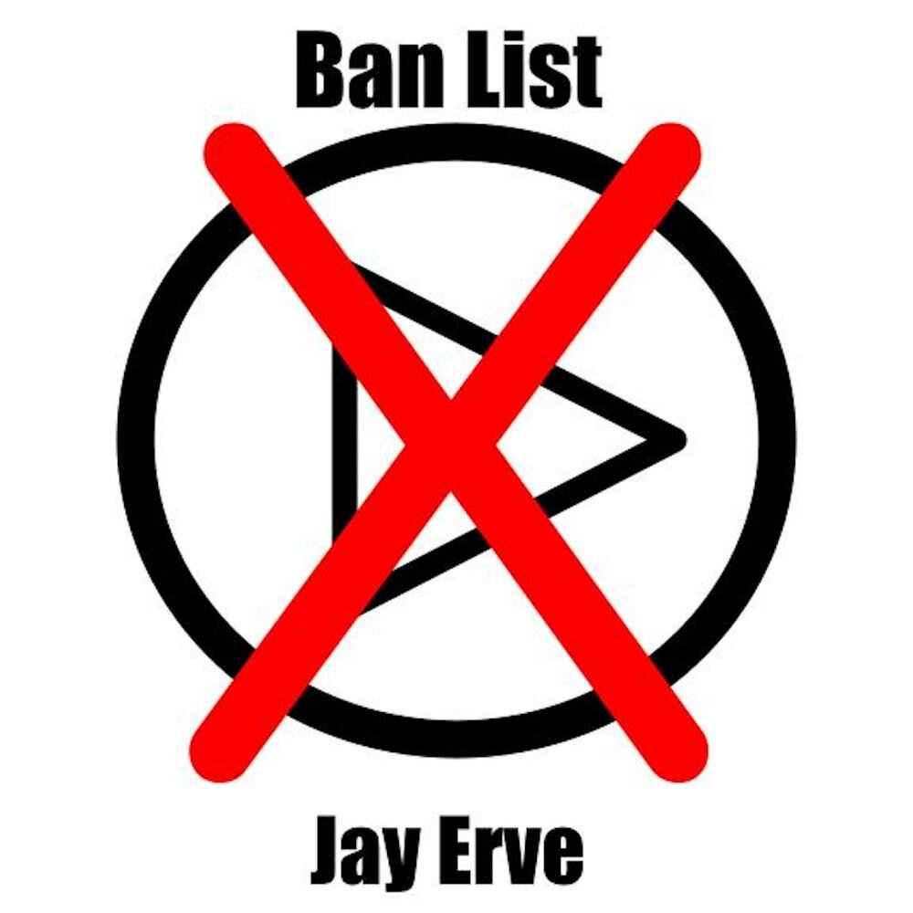 Ban list. Blacklist ban.