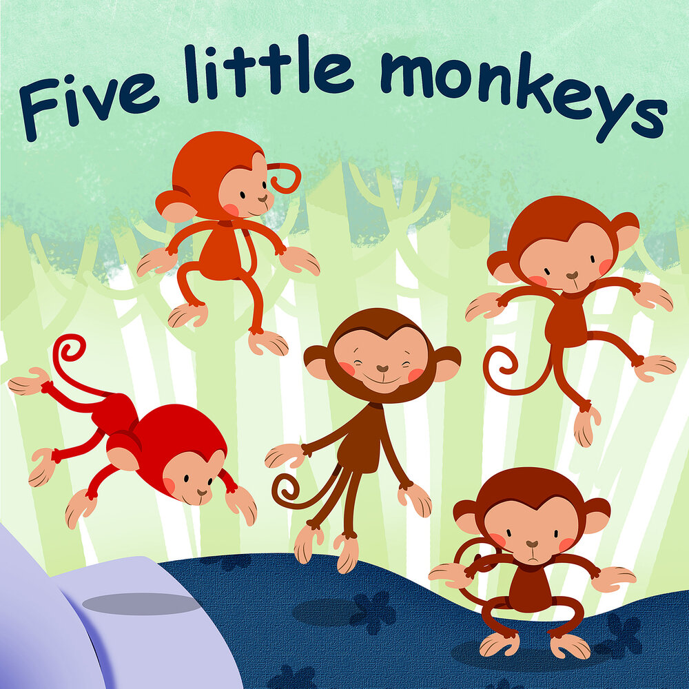 Monkey песня слушать. Five little Monkeys. 5 Little Monkeys jumping on the Bed. Five little Monkeys jumping. 5 Little Monkeys jumping.