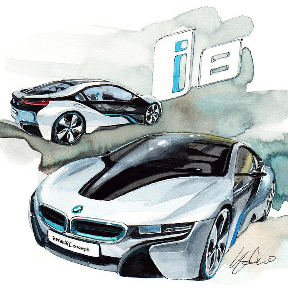 Как нарисовать bmw i8