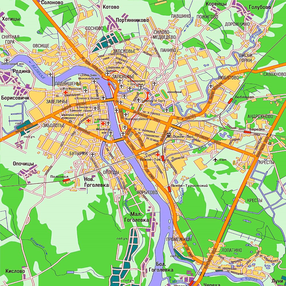 Карта пскова со спутника в хорошем качестве бесплатно