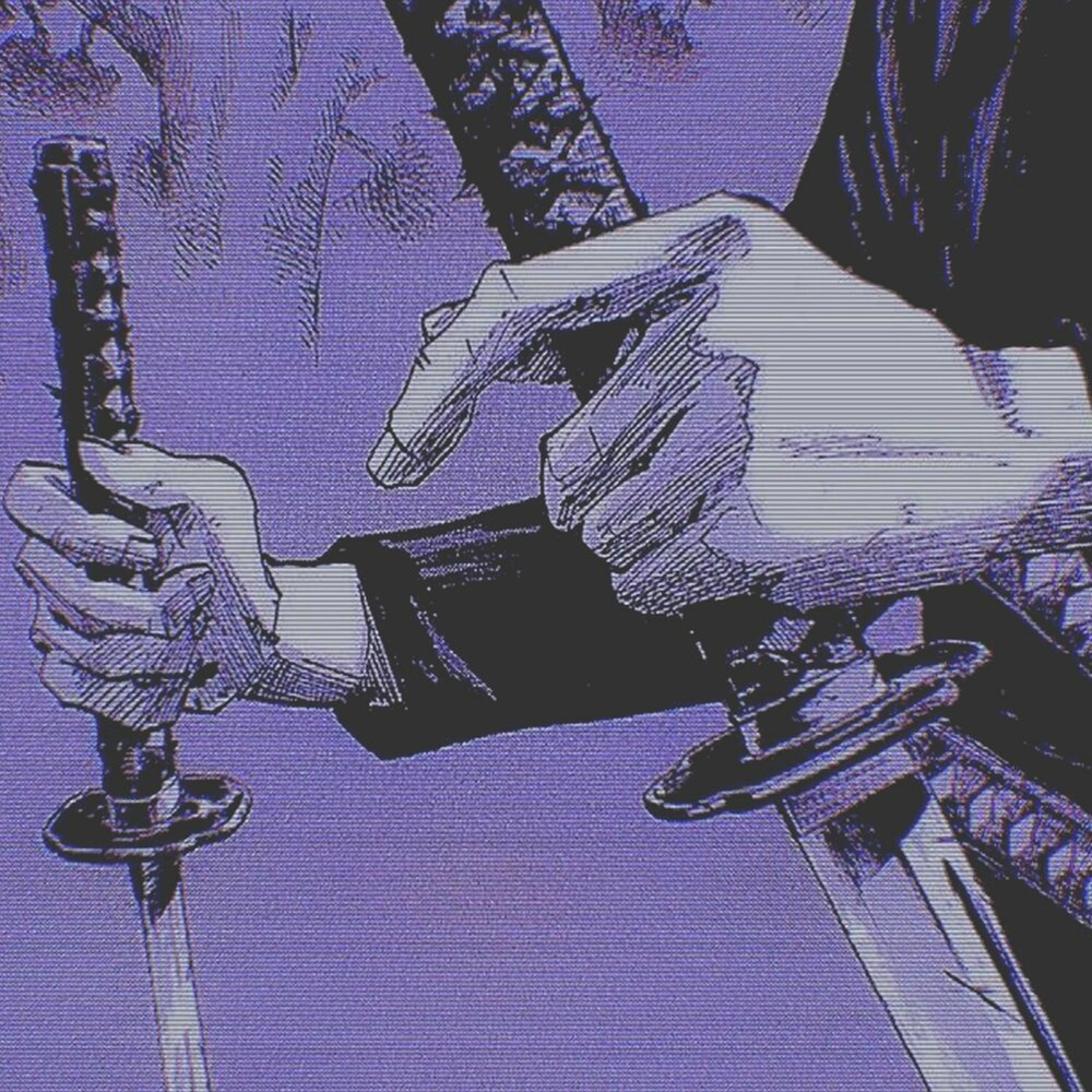 Самурай с катаной Эстетика anime