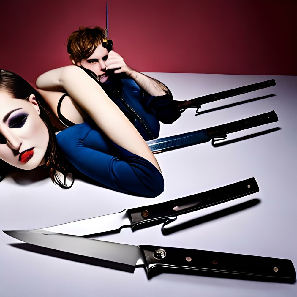 Музыкальная обложка с ножом.