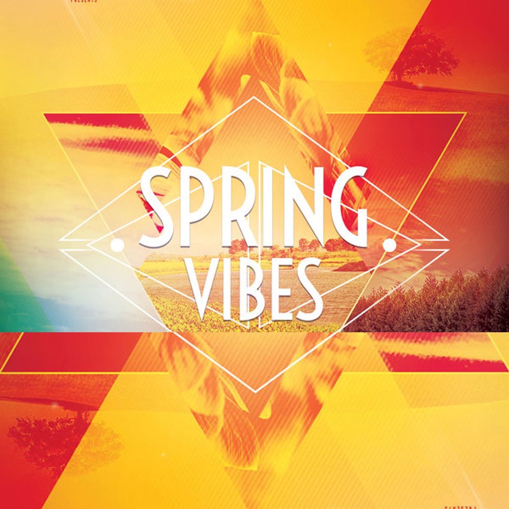 Spring Vibes Flyer. The Spring Vibe Mask text. Spring vibes