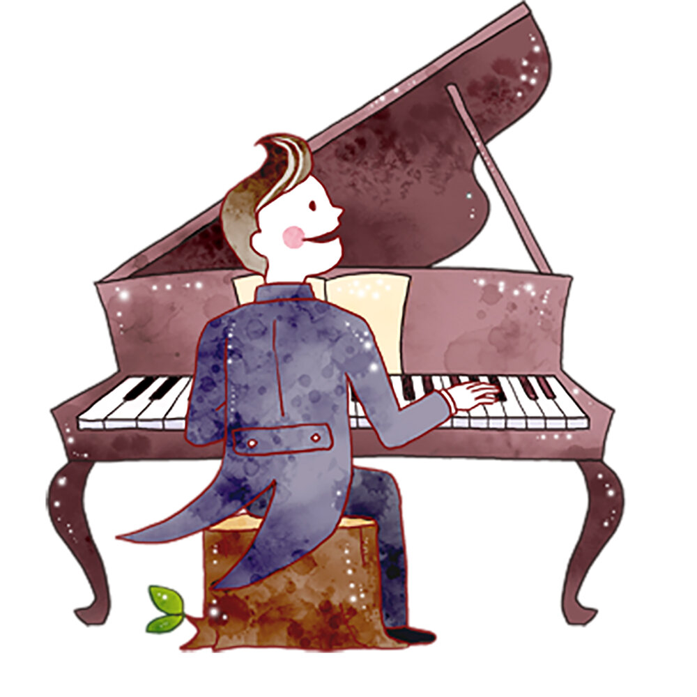He can the piano. Пианист мультяшный. Пианист рисунок. Пианино иллюстрация. Профессия пианистка.