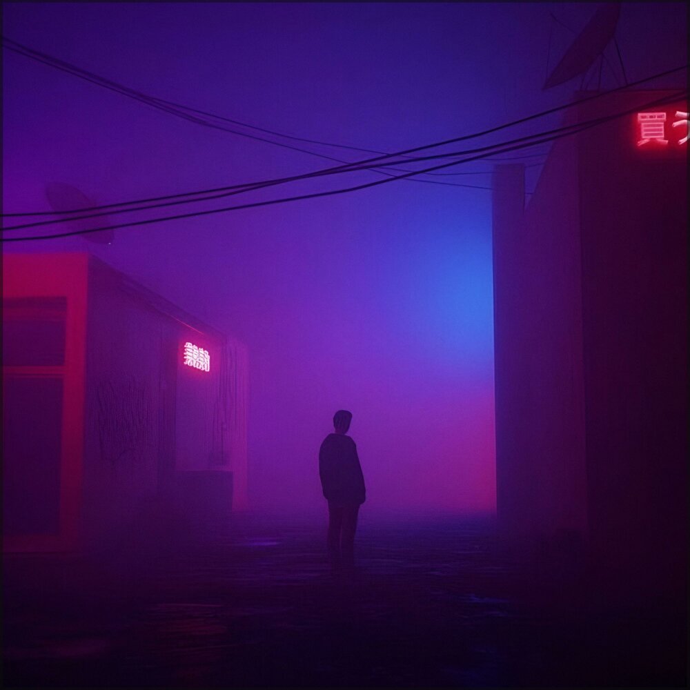 Midnight city slowed reverb. Фиолетовый город Эстетика. Полуночный свет. Неоновый туман. Одиночество неон.