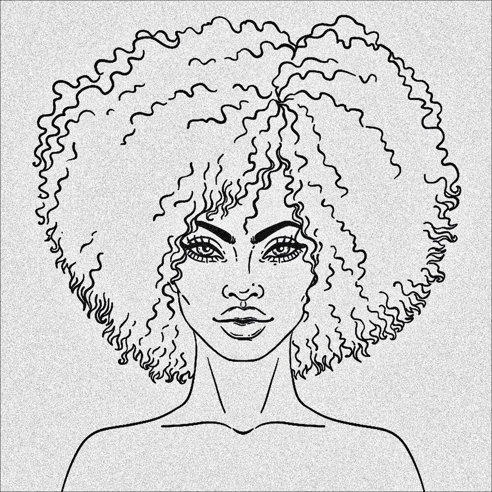 Рисунок лицо девушки с афропрической