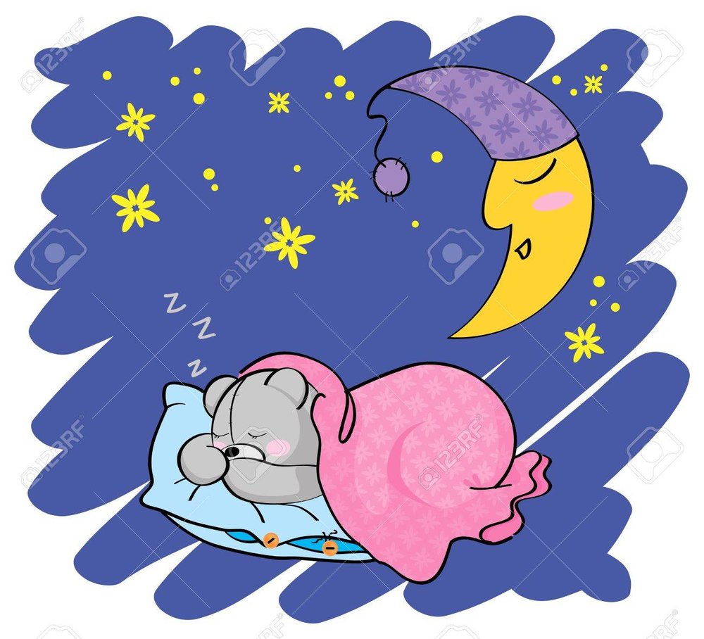 Мишка спит на Луне