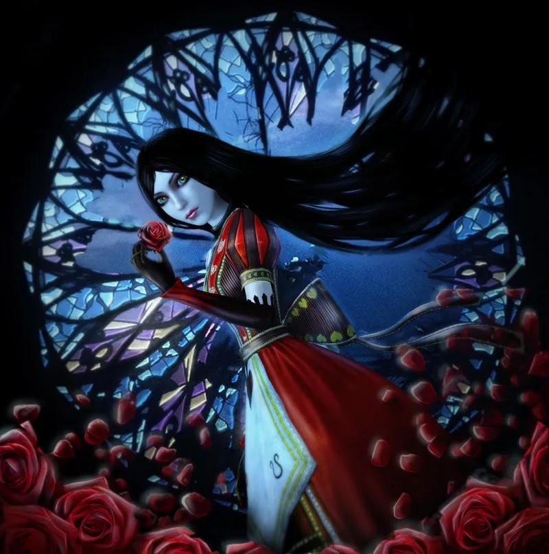 Алиса картинки. Алиса в стране чудес МАКГИ. American MCGEE'S Alice Алиса розы. Алиса маднес ретурн арт с розой. Alice Madness Returns арты красивые.