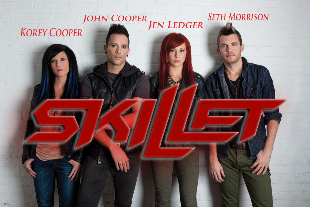 Скелет песни. Группа Skillet. Группа Скиллет участники. Постер группы Skillet. Skillet группа плакат.