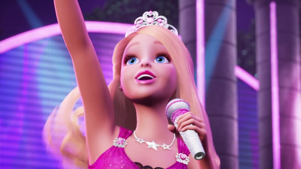 Включи песню не принцесса. Барби принцесса и рок звезда. Барби Академия принцесс 2. Барби певица из мультика. Поющая Барби.